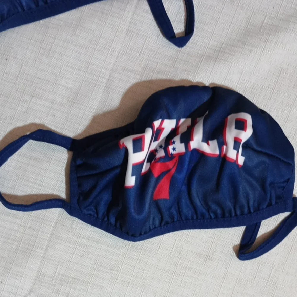 NBA Philadelphia 76ers Face Masks 3 blue mask Trio